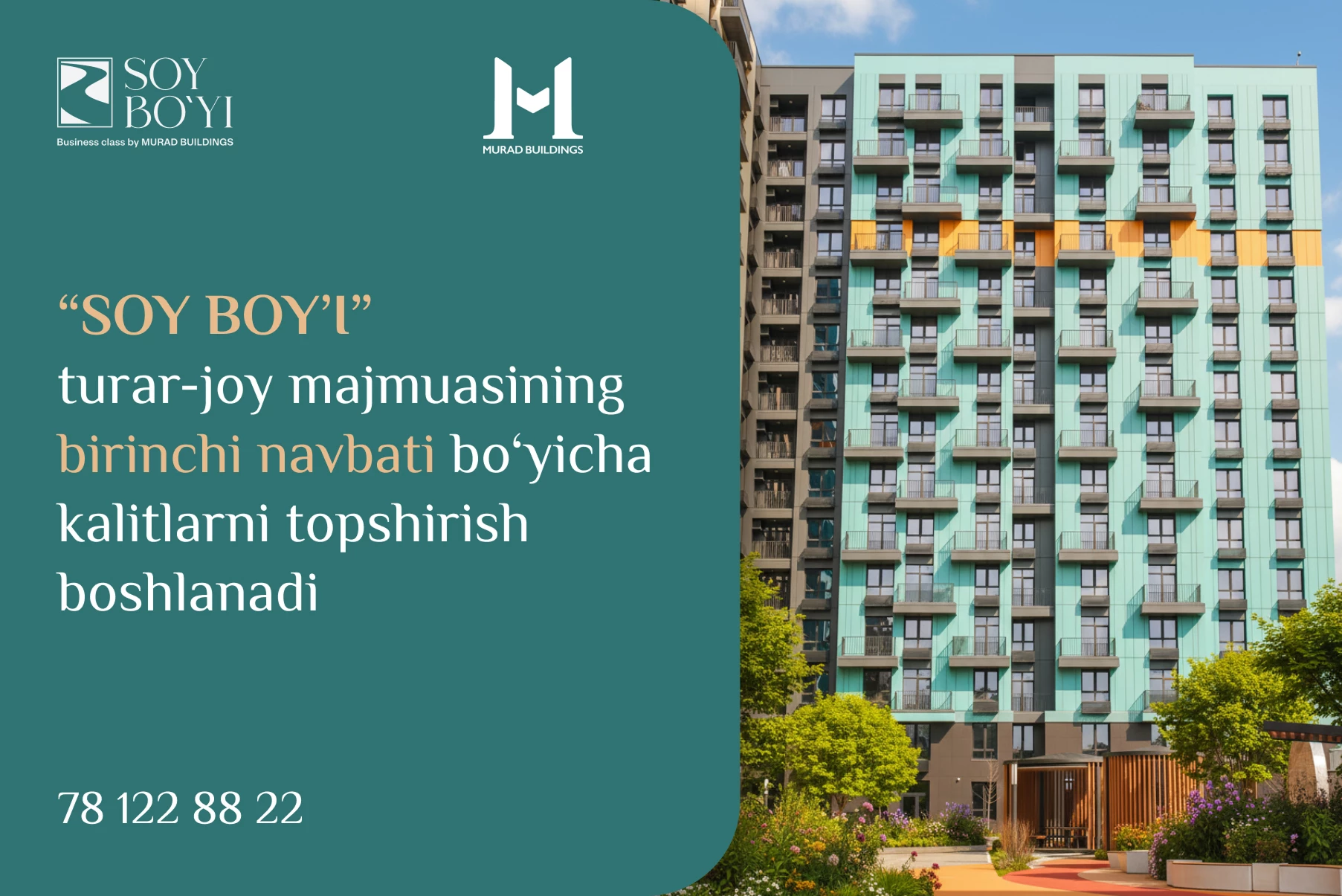 Soy Boy’i turar joy majmuasining yashovchilariga xonadon kalitlari topshirilmoqda